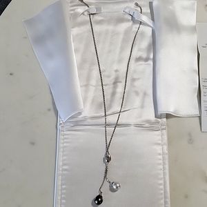 14KW 10-11mm white SouthSea/Tahitian Pearl necklace Diameter 16 Silver